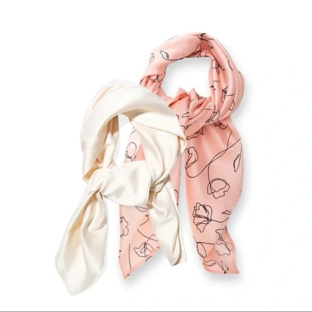 Lark & Ives Minimalist Hair Scarf Bundle- Pink and